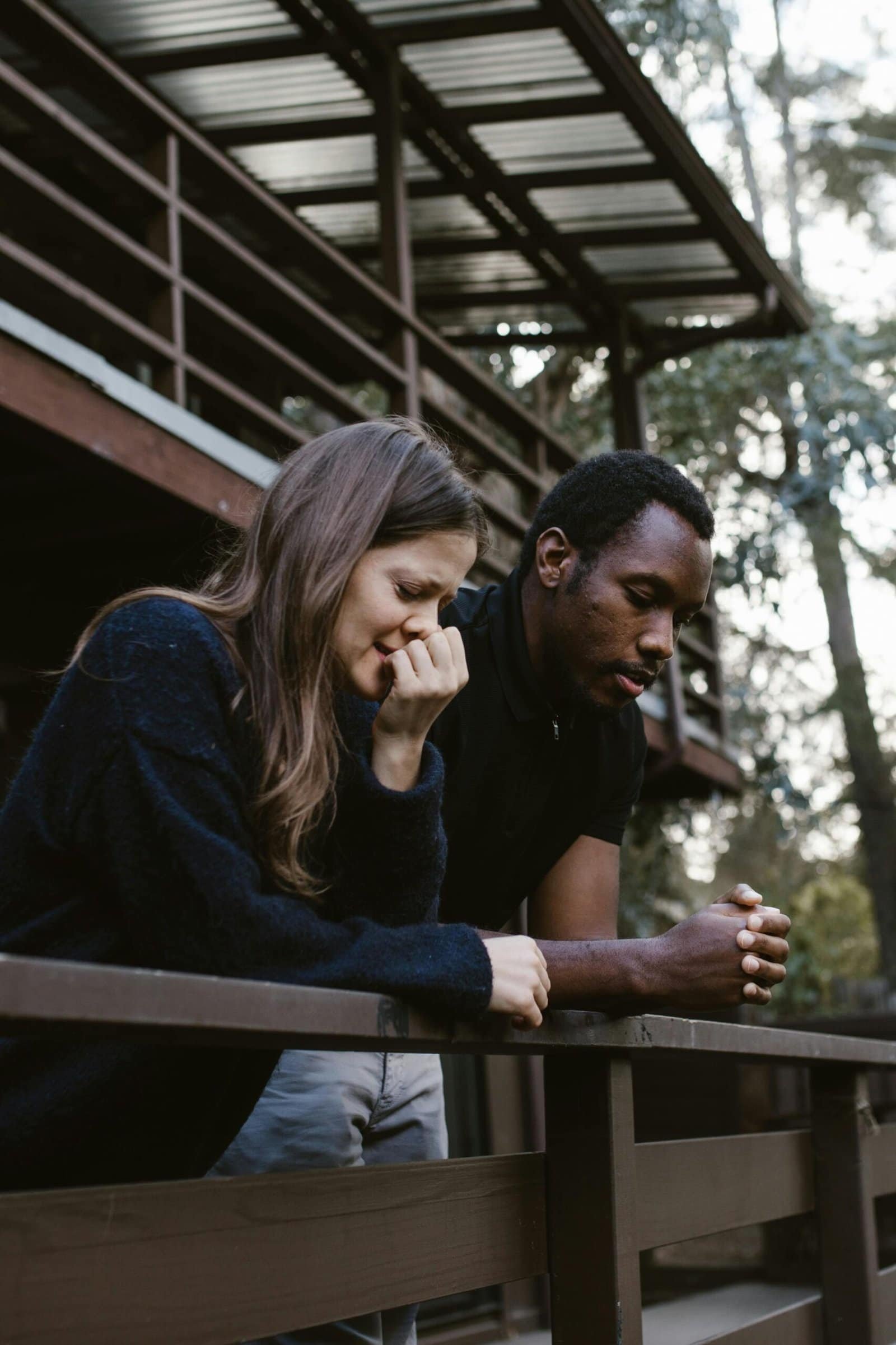 Couple sitting with uncertainty about the future of their relationship